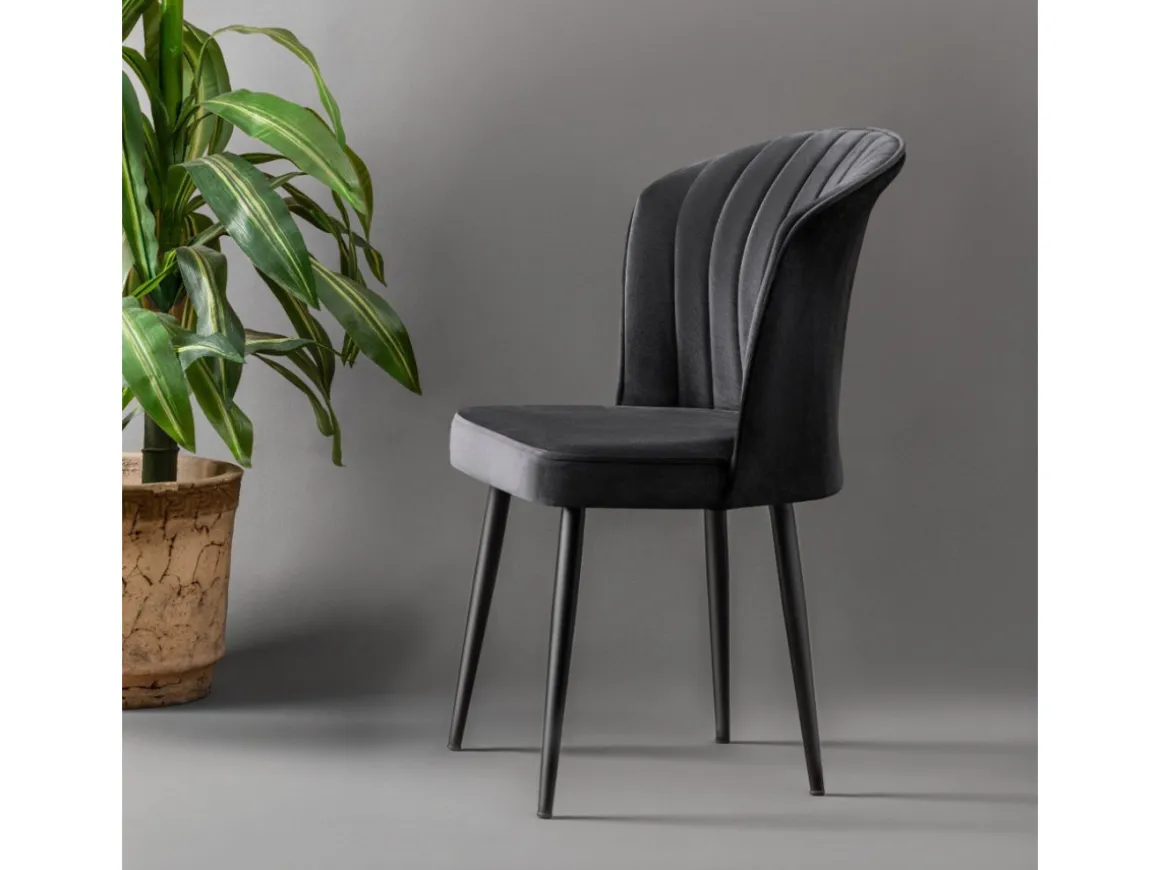 Ensemble de chaises (2 pièces) en bois "Rubi" - 52 x 42 x 85 cm - Noir