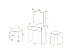 Ensemble de coiffeuse en bois 