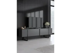 Ensemble de meubles de salon en bois "Luxe" - 160 x 35 x 80 cm - Noir