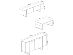 Ensemble de meubles de salon en bois 