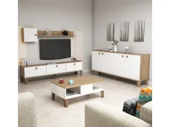 Ensemble de meubles de salon en bois "Sumer" - 180 x 41 x 77 cm - Blanc