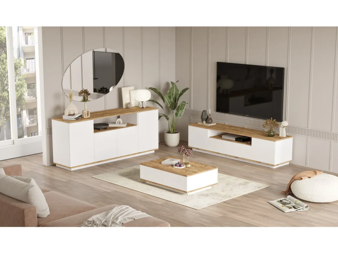 Ensemble de meubles de salon en bois "FR18" - 180 x 44 x 44 cm - Blanc
