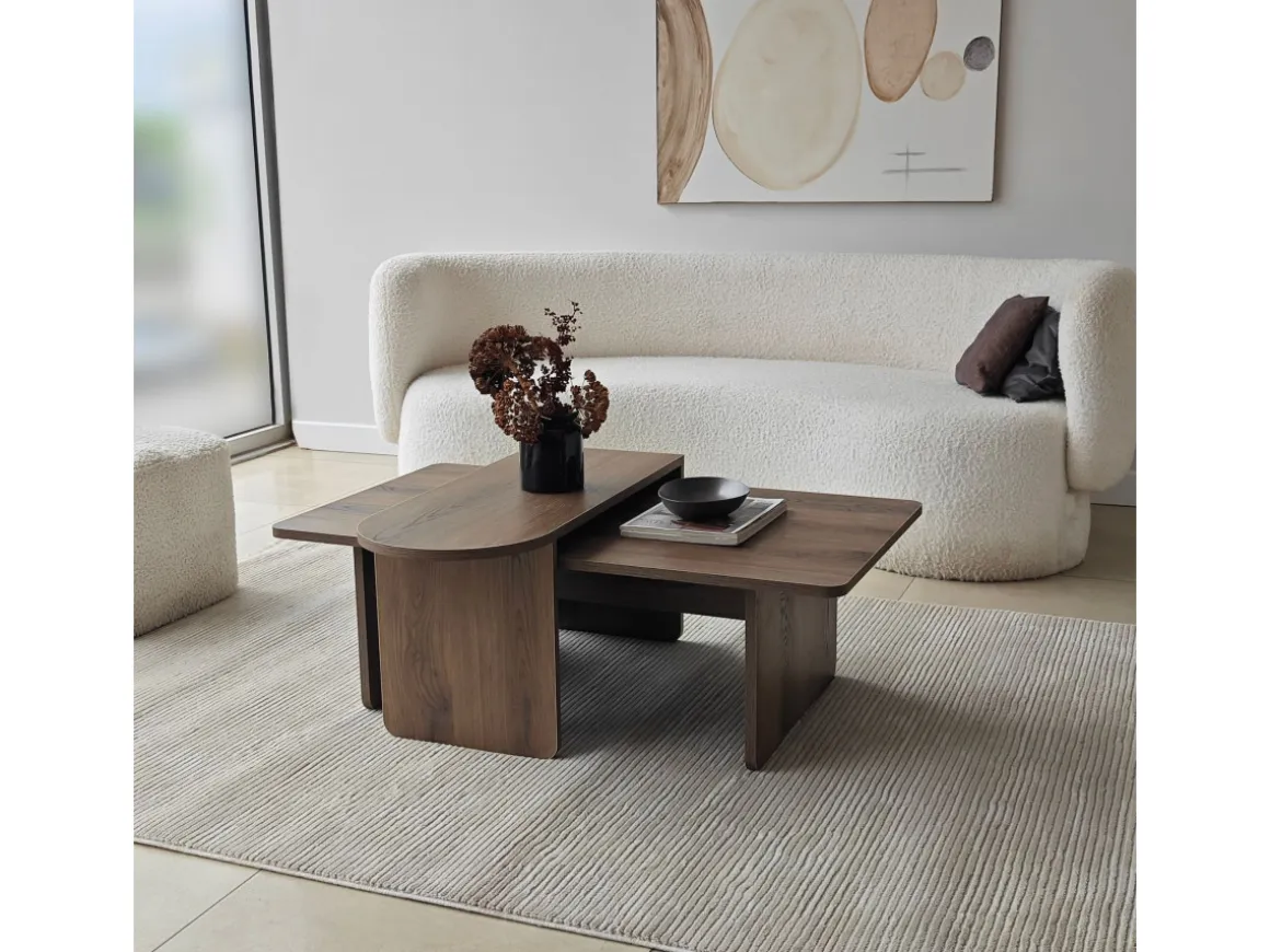 Ensemble de table basse en bois "Paris" 105 x 60 x 35 cm - Bronze