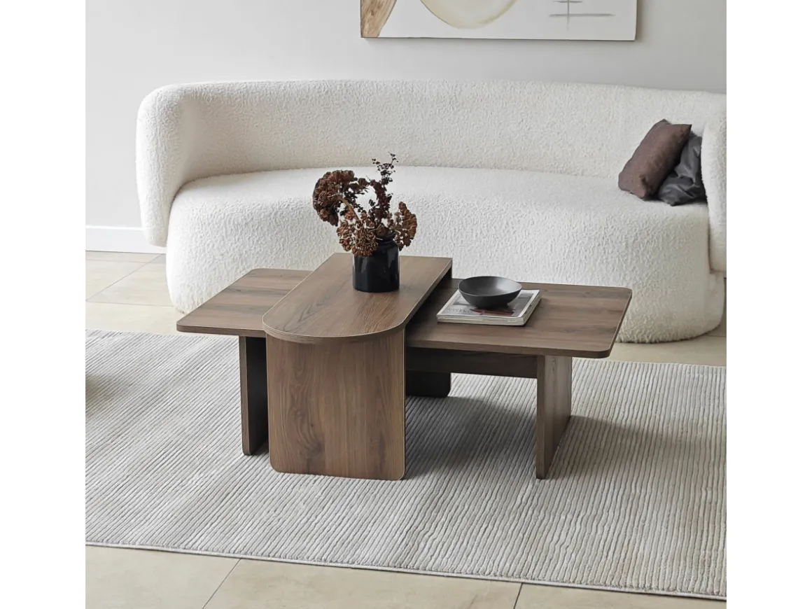 Ensemble de table basse en bois "Paris" 105 x 60 x 35 cm - Bronze
