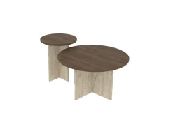 Ensemble de table basse en bois "Private" 70 x 70 x 40 cm - Noyer