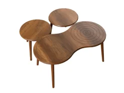 Ensemble de table basse en bois "Marlo" 100 x 50 x 45 cm - Noyer