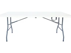 Ensemble Table de jardin pliante + 2 Bancs pliants " Foldy" - Blanc