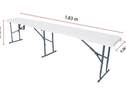 Ensemble Table de jardin pliante + 2 Bancs pliants