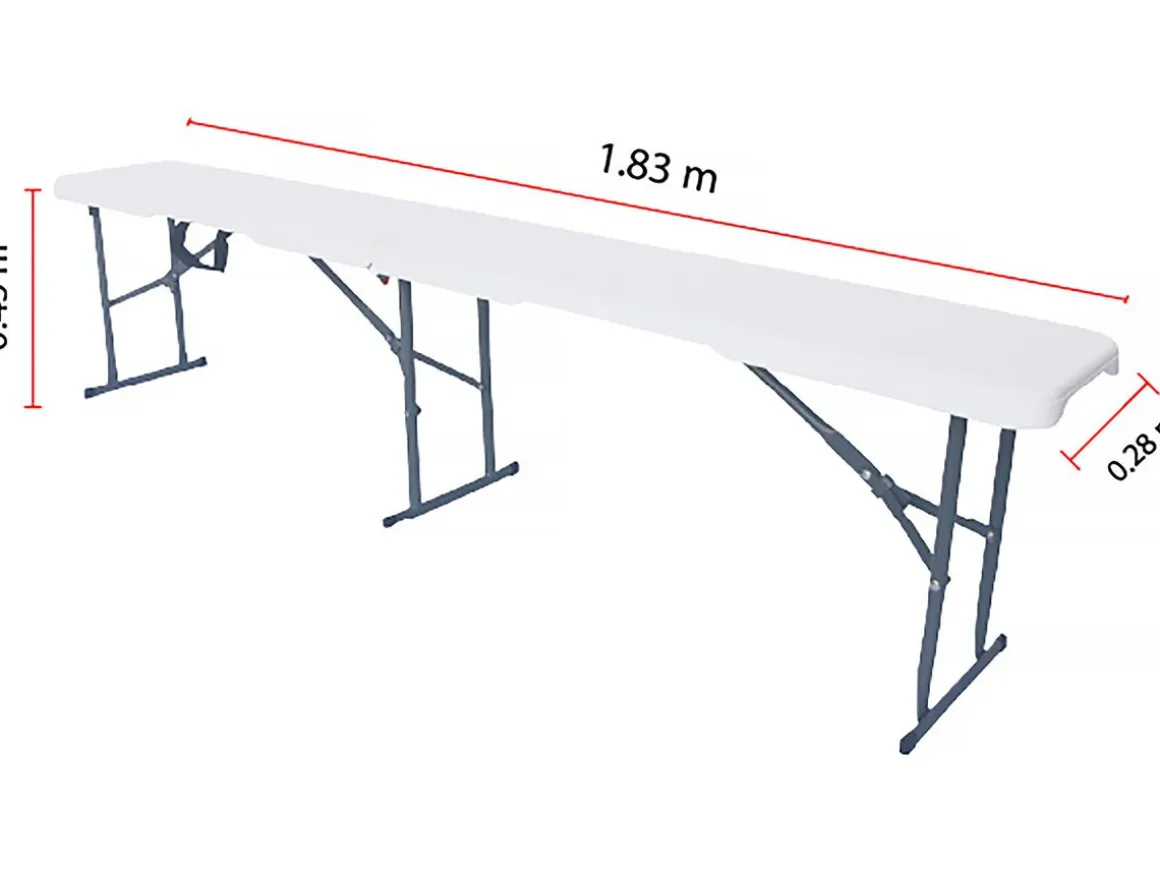 Ensemble Table de jardin pliante + 2 Bancs pliants " Foldy" - Blanc