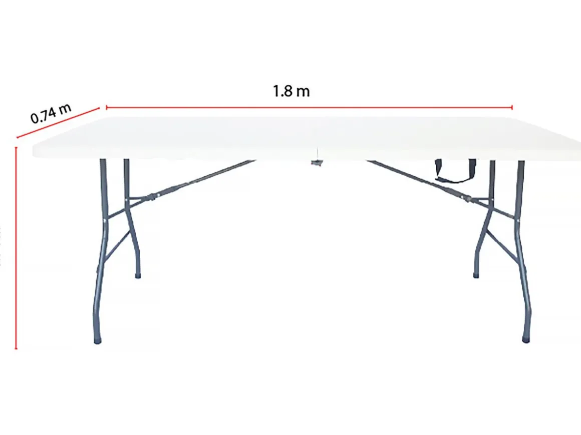 Ensemble Table de jardin pliante + 2 Bancs pliants " Foldy" - Blanc