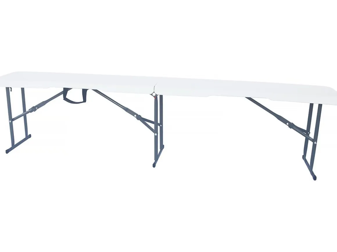 Ensemble Table de jardin pliante + 2 Bancs pliants " Foldy" - Blanc
