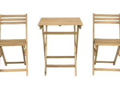Ensemble table et chaises de jardin "Aldo" en bois - 2 places - Marron