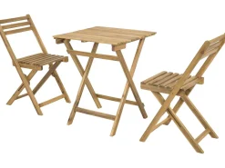 Ensemble table et chaises de jardin "Aldo" en bois - 2 places - Marron