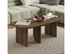 Ensemble tables basses en bois "Iris" - 90 x 45 x 35 cm - Marron