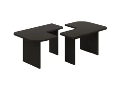 Ensemble tables basses en bois "Iris" - 90 x 45 x 35 cm - Gris anthracite