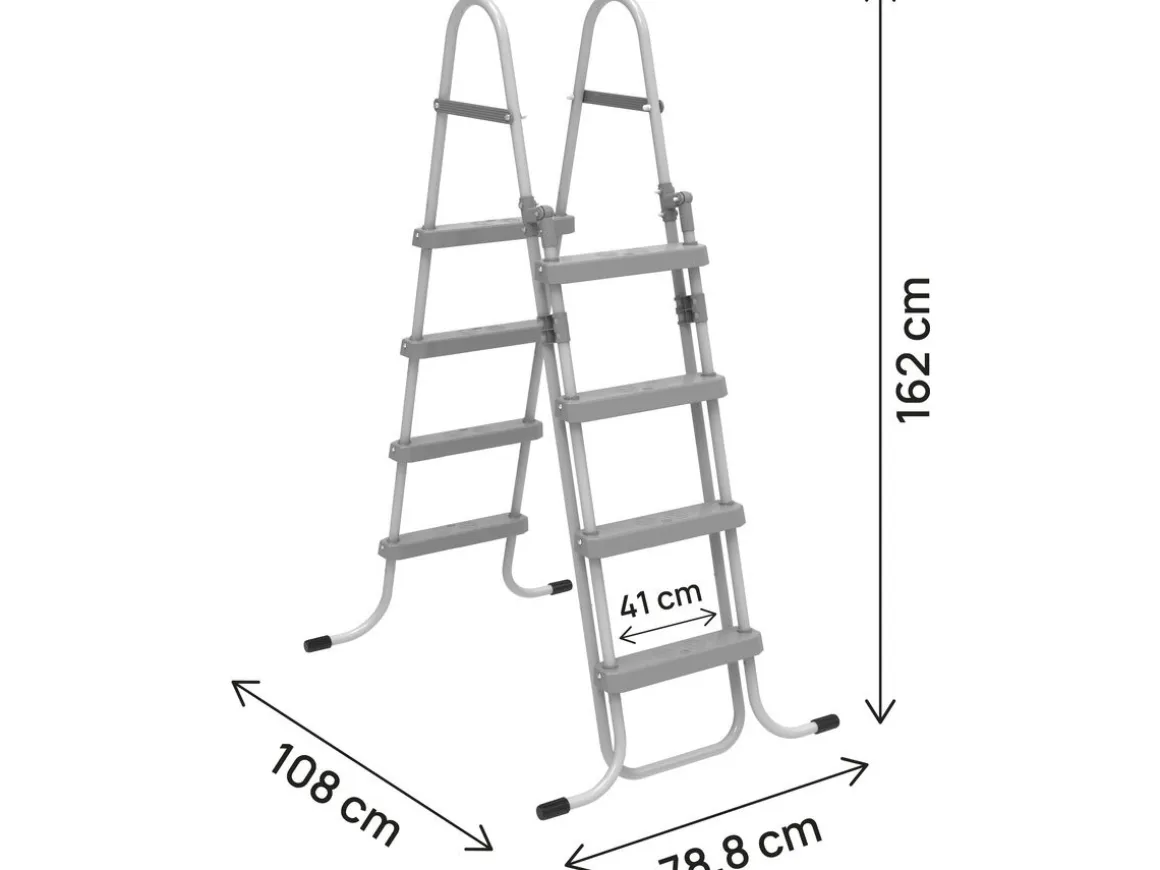 Escalier de piscine avec système de sécurité enfant "Milo" - Gris
