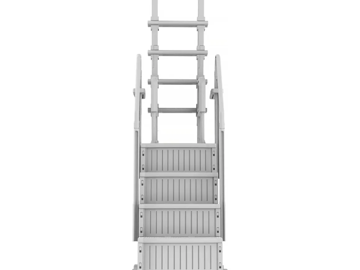 Escalier double piscine "Mario" avec système de sécurité enfant
