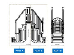 Escalier double pour piscine " Bruno " avec porte de sécurité pour enfant