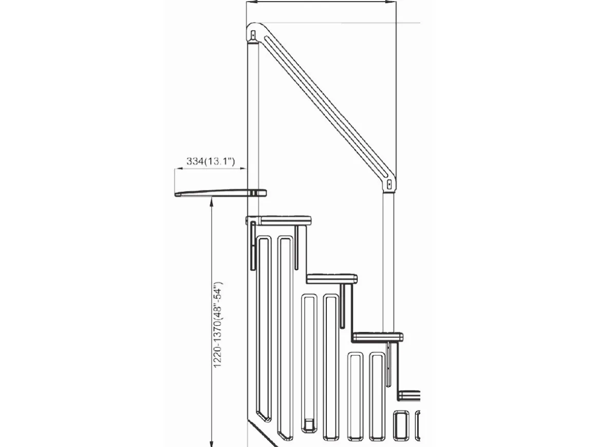Escalier simple pour piscine en plastique