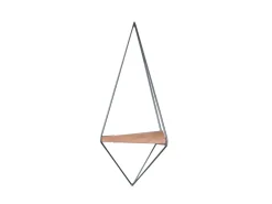 Etagère murale géométrique en bois en bois "WR039" - 23 x 15 x 60 cm - Marron