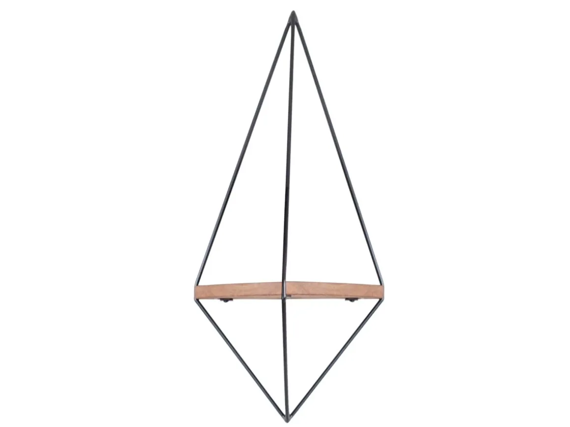 Etagère murale géométrique en bois en bois "WR039" - 23 x 15 x 60 cm - Marron