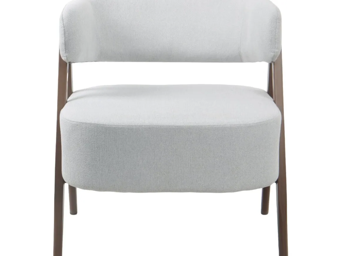 Fauteuil avec structure imitation bois "Astra" - Gris clair