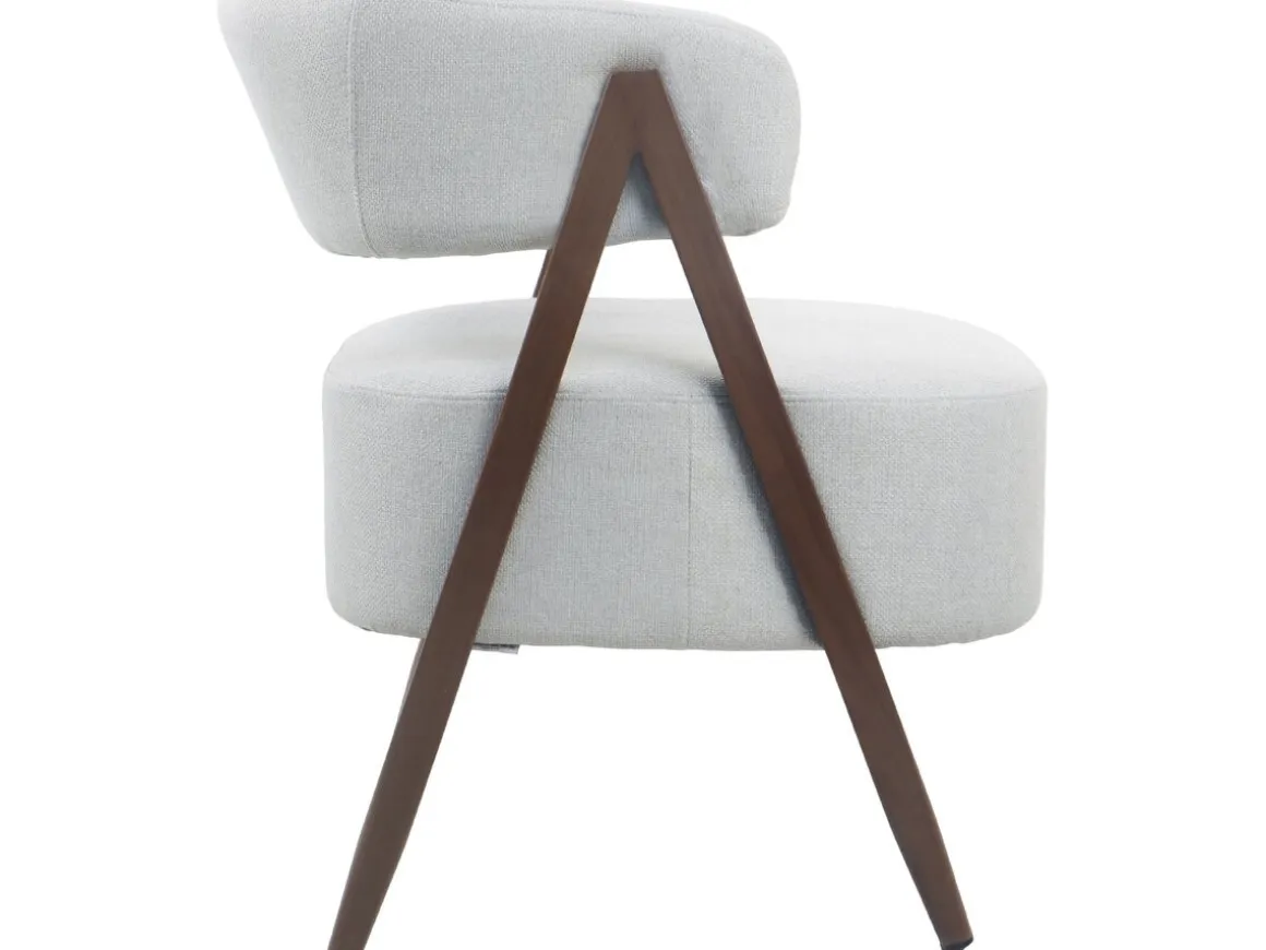 Fauteuil avec structure imitation bois "Astra" - Gris clair