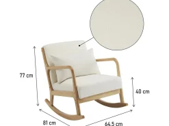 Fauteuil à bascule style scandinave bouclette et bois 