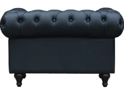 Fauteuil Chesterfield "Aliza" - 111 x 82 x 70 cm - Noir