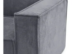 Fauteuil convertible en velours côtelé "Clivia" - Gris