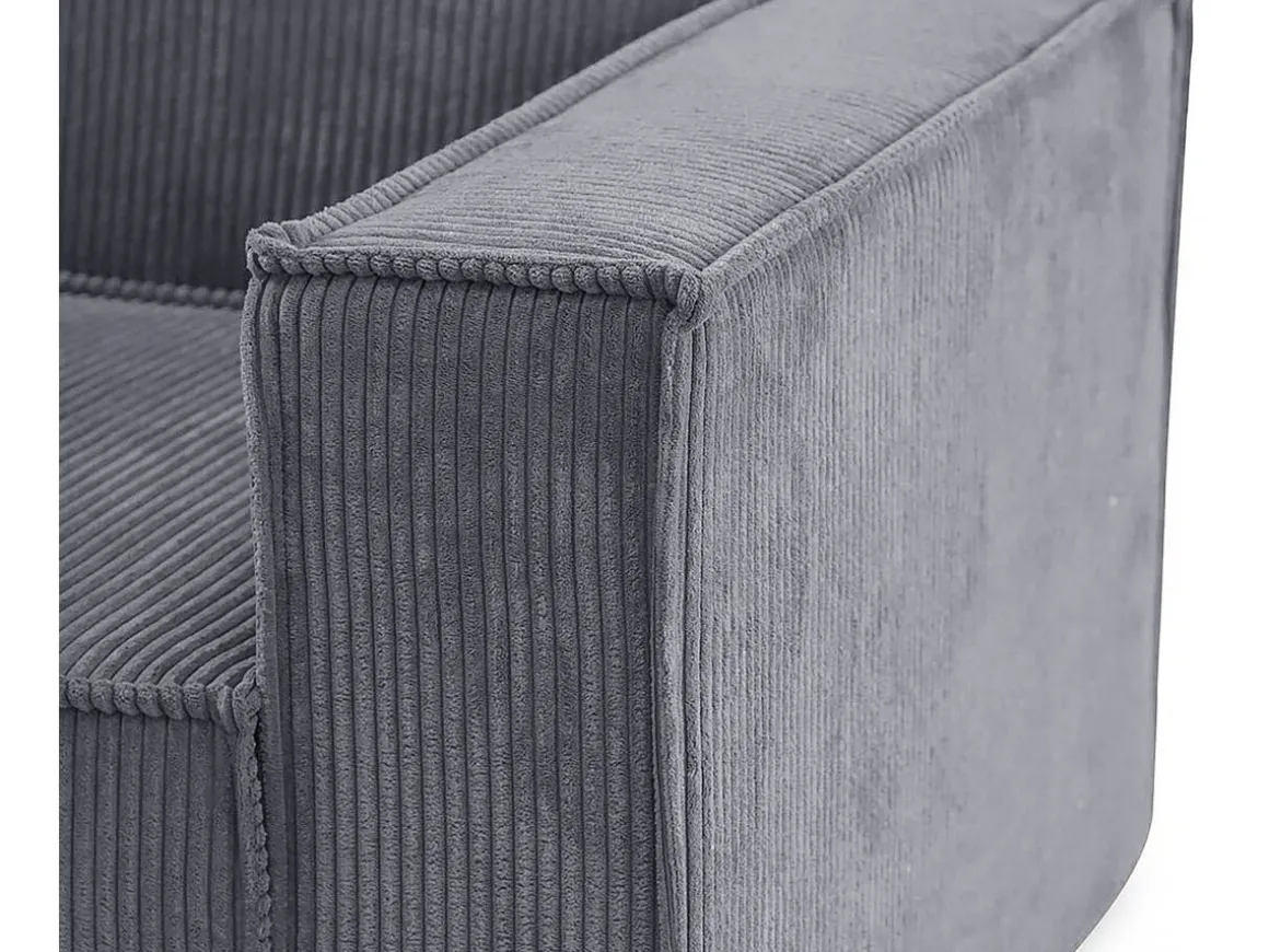 Fauteuil convertible en velours côtelé "Clivia" - Gris