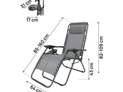 Fauteuil de jardin relax zéro gravité 