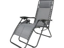 Fauteuil de jardin relax zéro gravité avec coussin matelassé 