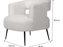Fauteuil en tissu bouclette 