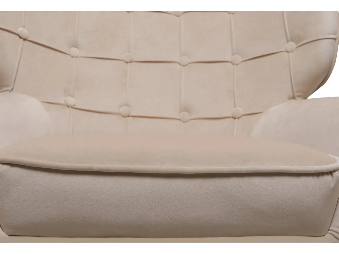 Fauteuil en velours "Austin" - 79 x 71 x 79.5 cm - Beige