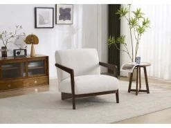 Fauteuil intérieur scandinave en bois et tissu 