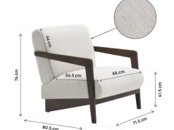 Fauteuil intérieur scandinave en bois et tissu 