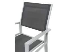 Fauteuil jardin Alu/Textilène "Tropic" - Phoenix - Gris foncé - Lot de 2