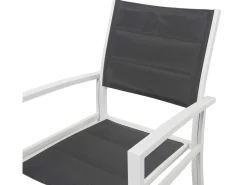 Fauteuil jardin Alu/Textilène "Brazil / Canaries" - Phoenix - blanc / gris foncé