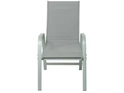 Fauteuil jardin Alu/Textilène "Porto" - Phoenix - Gris clair - Lot de 2