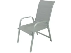 Fauteuil jardin Alu/Textilène "Porto" - Phoenix - Gris clair - Lot de 2