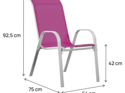 Fauteuil jardin Textilène "Cordoba" - Phoenix - Rose - Lot de 2