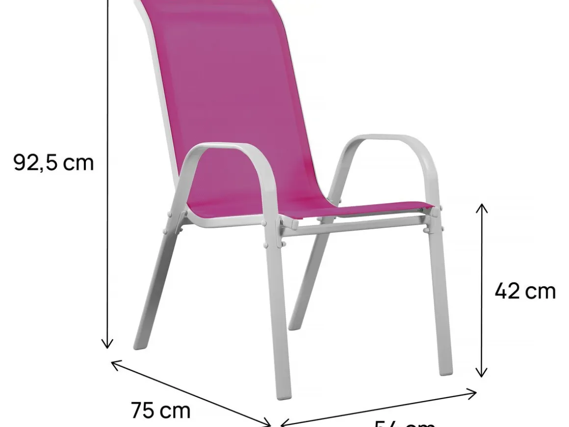 Fauteuil jardin Textilène "Cordoba" - Phoenix - Rose - Lot de 2