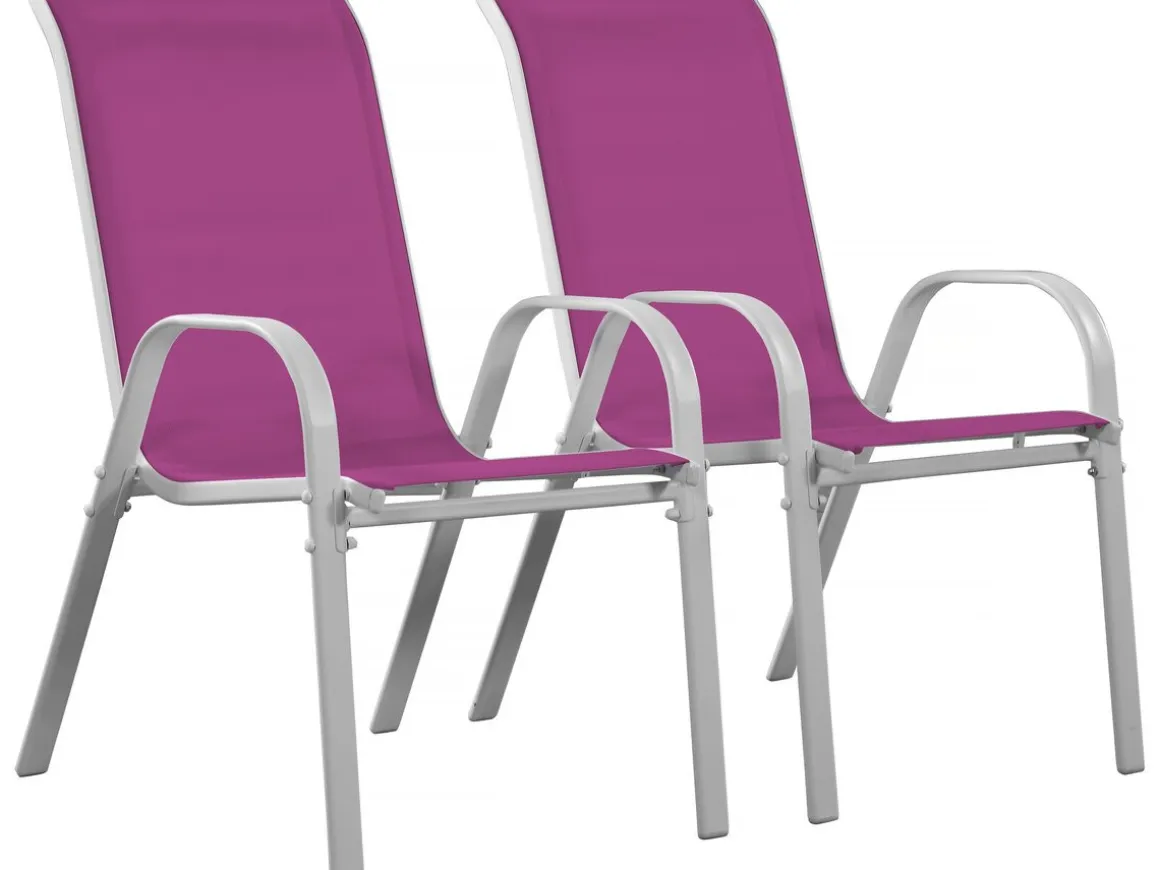 Fauteuil jardin Textilène "Cordoba" - Phoenix - Rose - Lot de 2