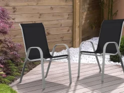 Fauteuil jardin Textilène "Cordoba" - Phoenix - Noir - Lot de 2