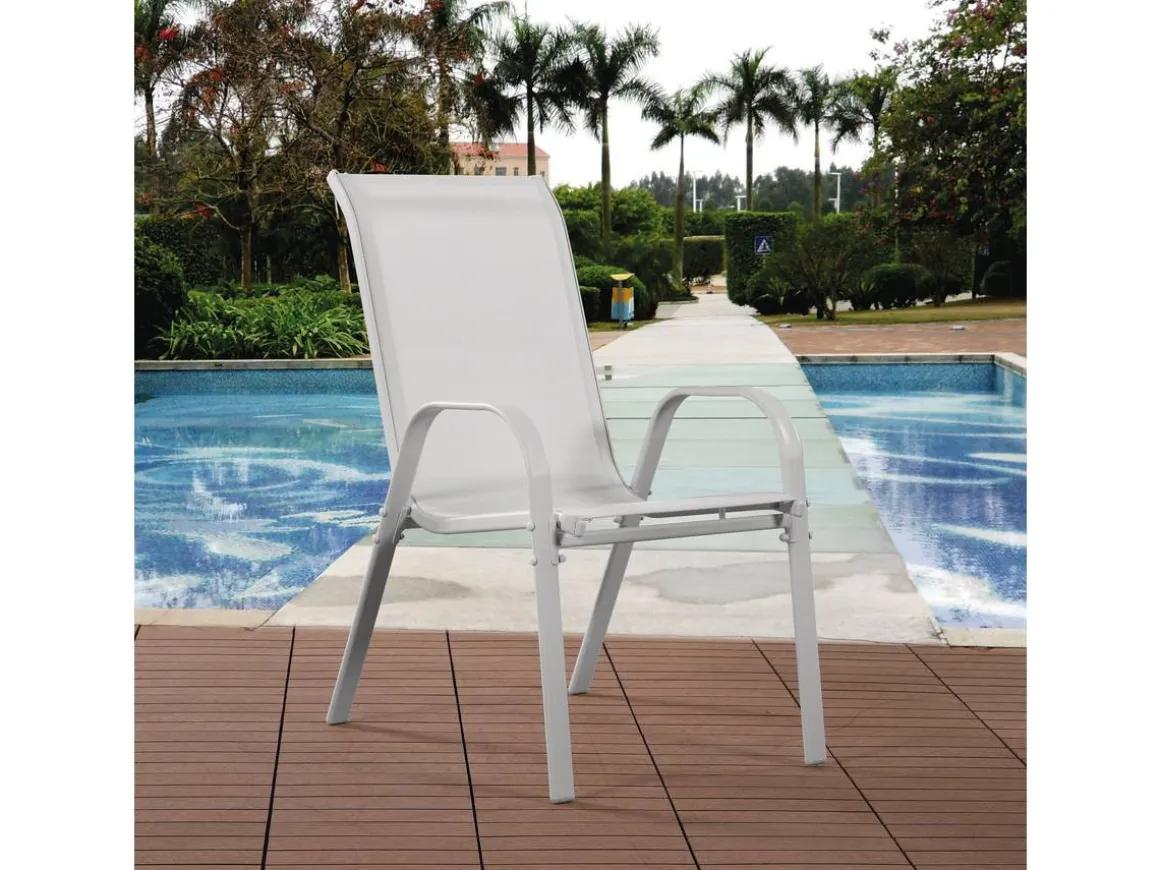 Fauteuil jardin Textilène "Cordoba" - Phoenix - Écru - Lot de 4