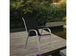 Fauteuil jardin Textilène "Cordoba" - Phoenix - Noir - Lot de 4