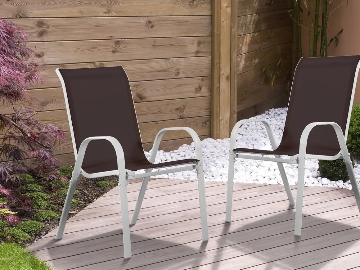 Fauteuil jardin Textilène "Cordoba" - Phoenix - Taupe - Lot de 2