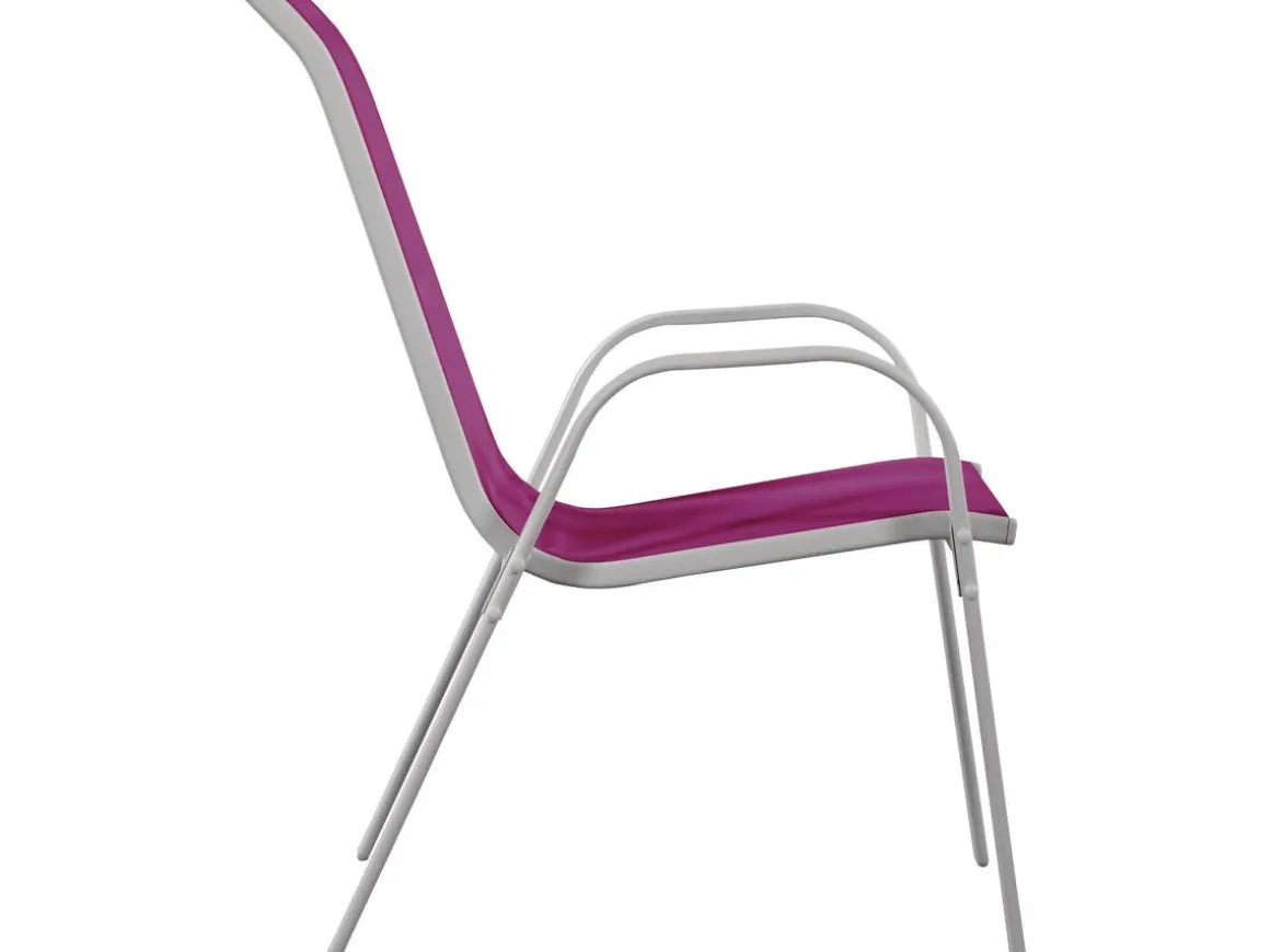 Fauteuil jardin Textilène "Cordoba" - Phoenix - Rose - Lot de 4