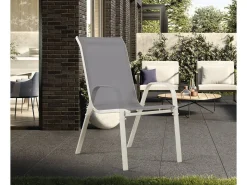 Fauteuil jardin Textilène "Cordoba" - Phoenix - Gris clair - Lot de 4